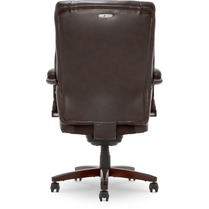Pemberly Row Contemporary Executive Office Chair in Brown Leather