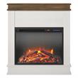 Pemberly Row Fireplace with Mantel in Ivory Oak with Rustic Mantel