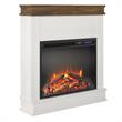 Pemberly Row Fireplace with Mantel in Ivory Oak with Rustic Mantel