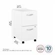 Pemberly Row 2 Drawer Mobile File Cabinet in White - Engineered Wood