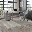 Pemberly Row 3 Drawer Mobile File Cabinet in Platinum Gray - Engineered Wood