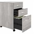 Pemberly Row 3 Drawer Mobile File Cabinet in Platinum Gray - Engineered Wood