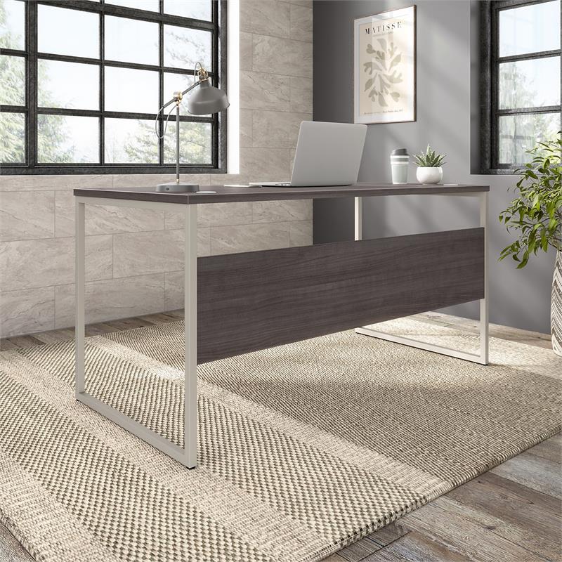 Pemberly Row 60W x 30D Computer Table Desk in Storm Gray - Engineered Wood