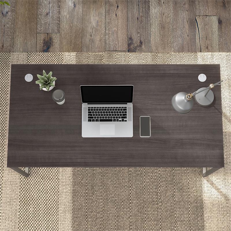 Pemberly Row 60W x 30D Computer Table Desk in Storm Gray - Engineered Wood