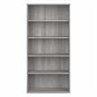 Pemberly Row Tall 5 Shelf Bookcase in Platinum Gray - Engineered Wood