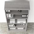 Pemberly Row Tall 5 Shelf Bookcase in Platinum Gray - Engineered Wood