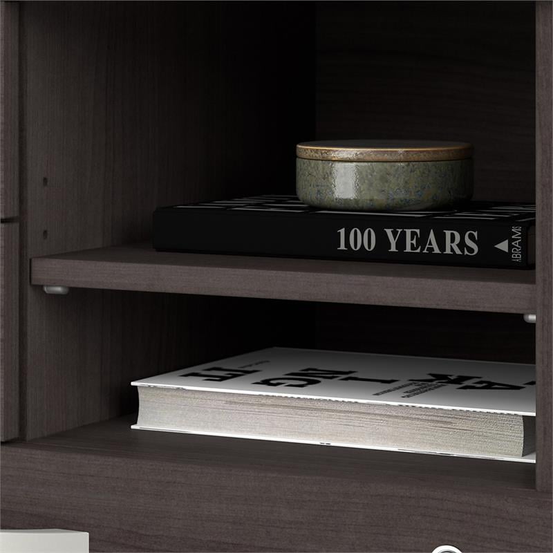 Pemberly Row Office Storage Cabinet with Drawers in Storm Gray - Engineered Wood