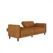 Pemberly Row Tufted Futon and Upholstered Sofa Sleeper Bed in Rust Velvet
