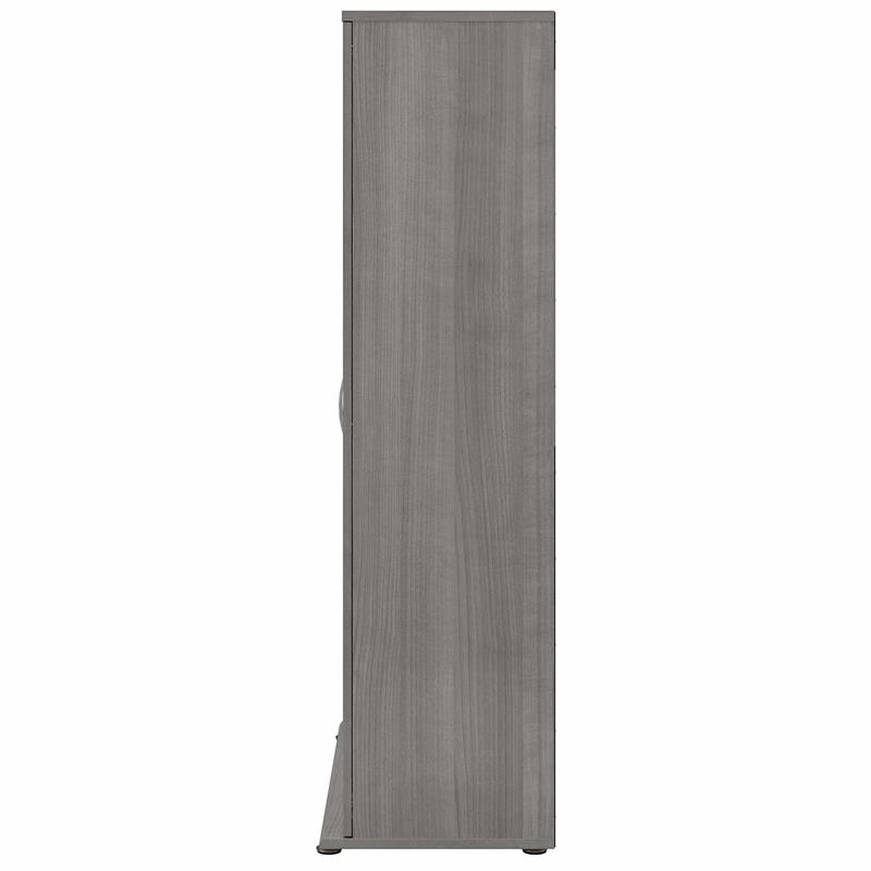 Pemberly Row Tall Linen Cabinet with Doors in Platinum Gray - Engineered Wood