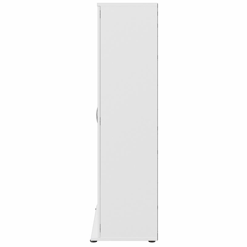 Pemberly Row Tall Linen Cabinet with Doors in White - Engineered Wood