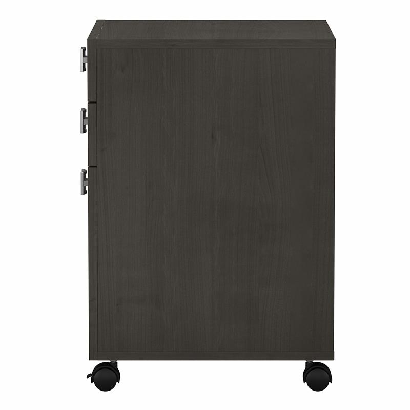 Pemberly Row 3 Drawer Mobile File Cabinet in Charcoal Maple - Engineered Wood