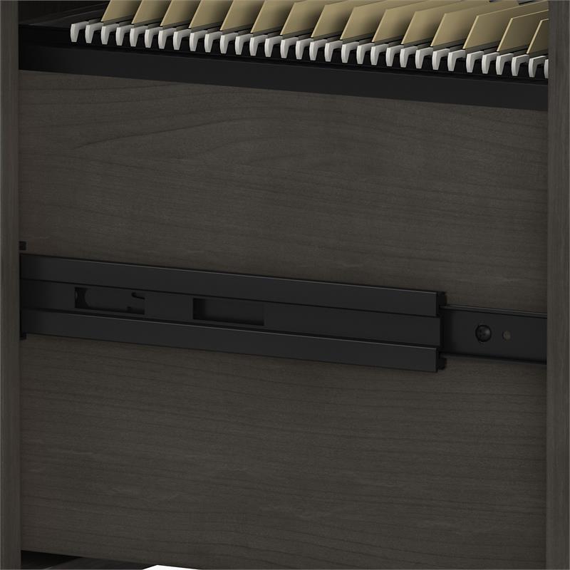 Pemberly Row 3 Drawer Mobile File Cabinet in Charcoal Maple - Engineered Wood