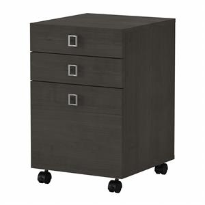 Pemberly Row 3 Drawer Mobile File Cabinet in Charcoal Maple - Engineered Wood