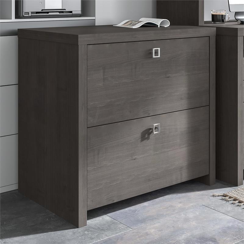Pemberly Row 2 Drawer Lateral File Cabinet in Charcoal Maple - Engineered Wood