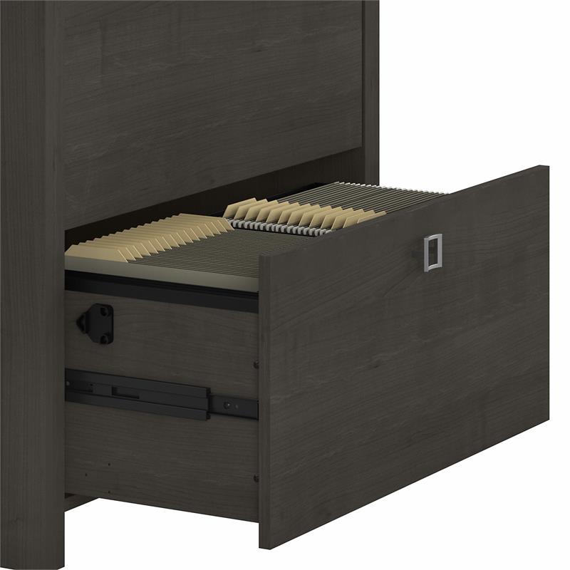 Pemberly Row 2 Drawer Lateral File Cabinet in Charcoal Maple - Engineered Wood