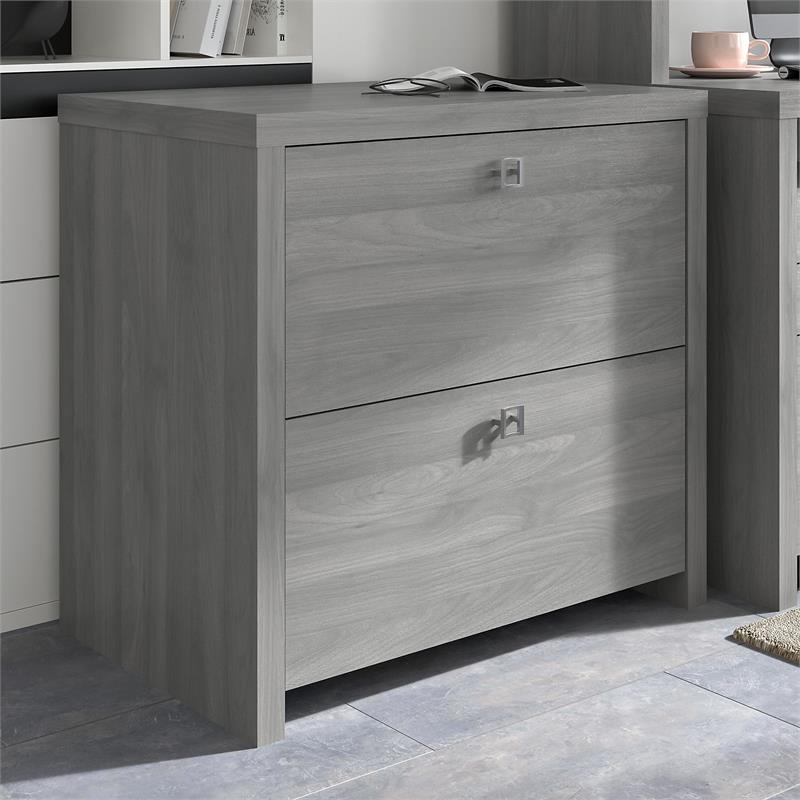 Pemberly Row 2 Drawer Lateral File Cabinet in Modern Gray - Engineered Wood