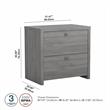 Pemberly Row 2 Drawer Lateral File Cabinet in Modern Gray - Engineered Wood