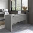 Pemberly Row 60W Credenza Desk in Modern Gray - Engineered Wood