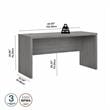 Pemberly Row 60W Credenza Desk in Modern Gray - Engineered Wood