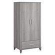 Pemberly Row Large Armoire Cabinet in Platinum Gray - Engineered Wood