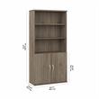 Pemberly Row Tall 5 Shelf Bookcase with Doors in Hickory - Engineered Wood