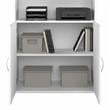 Pemberly Row Tall 5 Shelf Bookcase with Doors in White - Engineered Wood