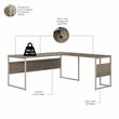 Pemberly Row 72W x 30D L Shaped Table Desk in Modern Hickory - Engineered Wood