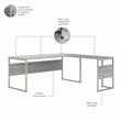 Pemberly Row 72W x 30D L Shaped Table Desk in Platinum Gray - Engineered Wood