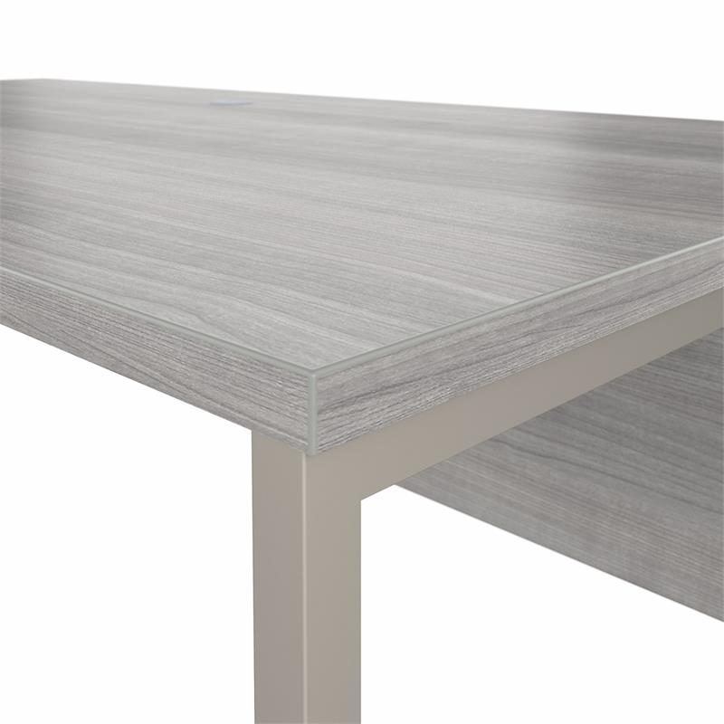 Pemberly Row 72W x 30D L Shaped Table Desk in Platinum Gray - Engineered Wood
