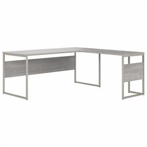 Pemberly Row 72W x 30D L Shaped Table Desk in Platinum Gray - Engineered Wood