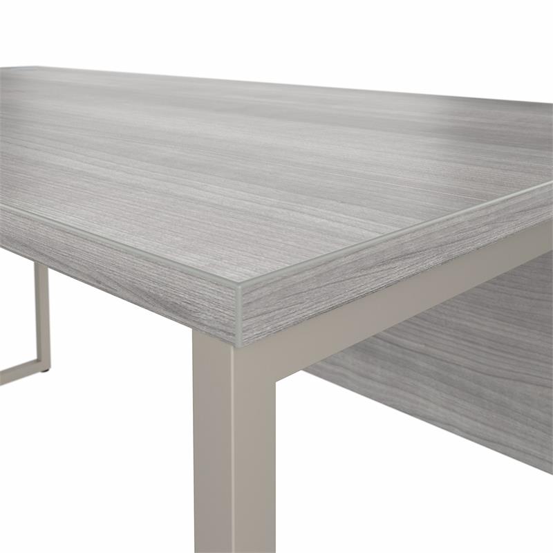 Pemberly Row 60W x 30D L Shaped Table Desk in Platinum Gray - Engineered Wood
