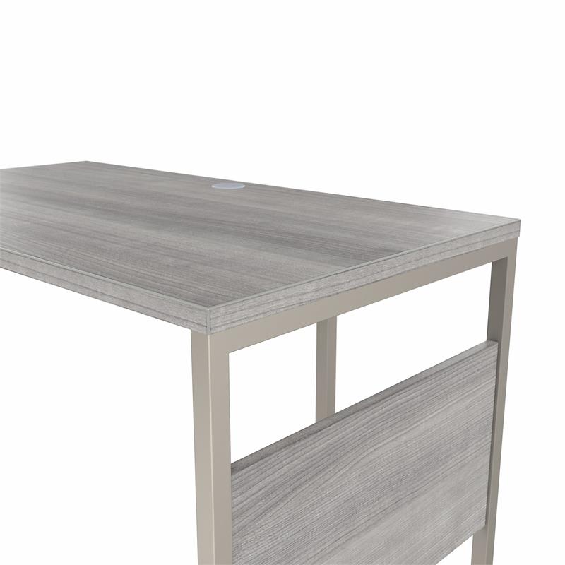 Pemberly Row Engineered Wood 72W L Shaped Table Desk w/ Drawers - Platinum Gray