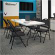 Pemberly Row XL Comfort Fabric Padded Metal Folding Chair in Black (4-Pack)