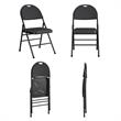 Pemberly Row XL Comfort Fabric Padded Metal Folding Chair in Black (4-Pack)