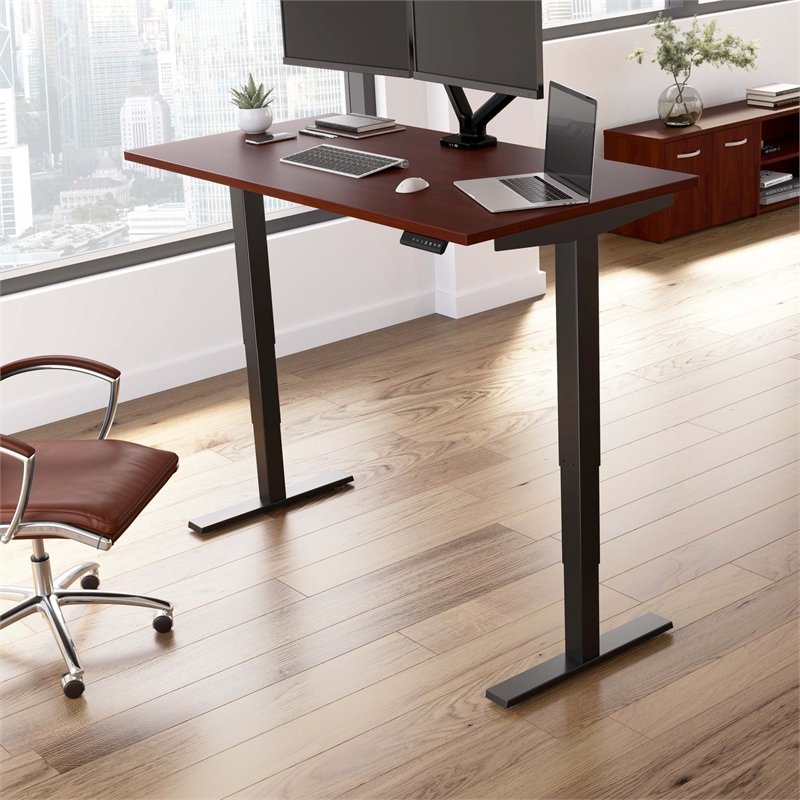 Pemberly Row 60W x 30D Height Adjustable Standing Desk - Engineered Wood