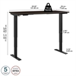 Pemberly Row 60W x 30D Height Adjustable Standing Desk - Engineered Wood