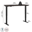 Pemberly Row 60W x 30D Height Adjustable Standing Desk - Engineered Wood
