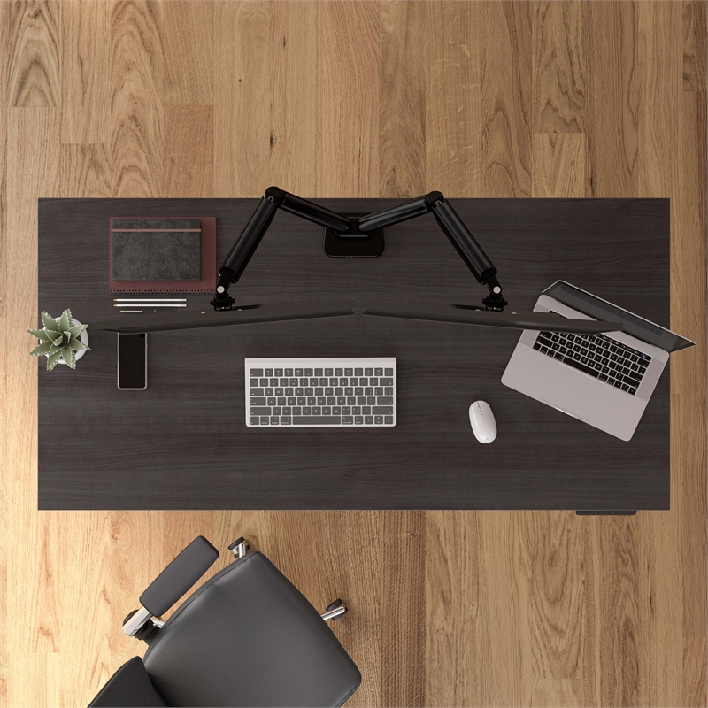 Pemberly Row 60W x 30D Height Adjustable Standing Desk - Engineered Wood