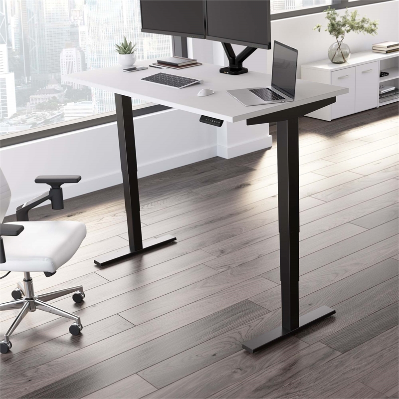 Pemberly Row 60W x 30D Height Adjustable Standing Desk - Engineered Wood