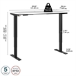 Pemberly Row 60W x 30D Height Adjustable Standing Desk - Engineered Wood