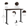 Pemberly Row 72W x 30D Height Adjustable Standing Desk - Engineered Wood