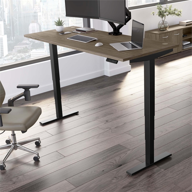 Pemberly Row 72W x 30D Height Adjustable Standing Desk - Engineered Wood