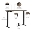 Pemberly Row 72W x 30D Height Adjustable Standing Desk - Engineered Wood