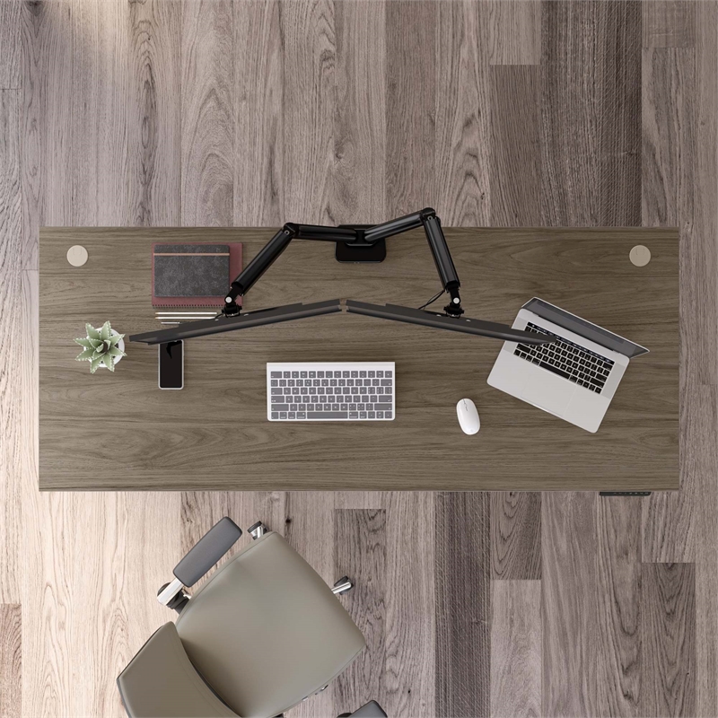 Pemberly Row 72W x 30D Height Adjustable Standing Desk - Engineered Wood