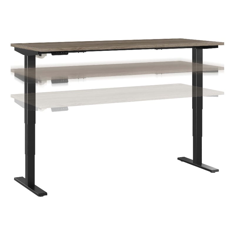 Pemberly Row 72W x 30D Height Adjustable Standing Desk - Engineered Wood