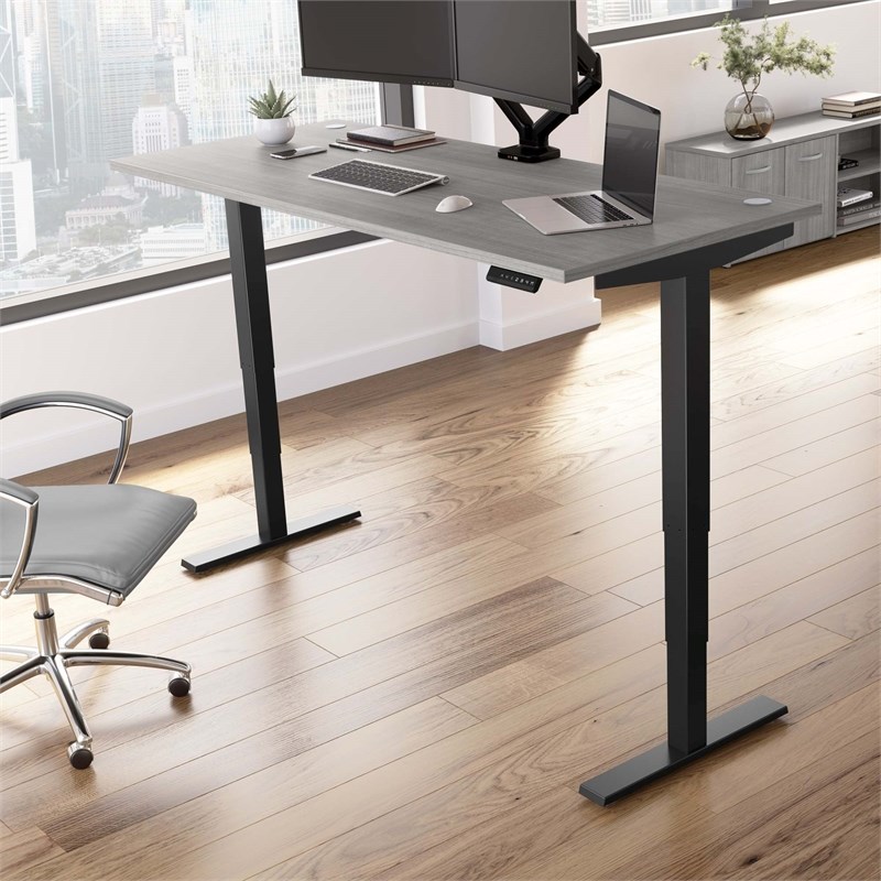 Pemberly Row 72W x 30D Height Adjustable Standing Desk - Engineered Wood