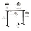 Pemberly Row 72W x 30D Height Adjustable Standing Desk - Engineered Wood
