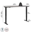 Pemberly Row 72W x 30D Height Adjustable Standing Desk - Engineered Wood