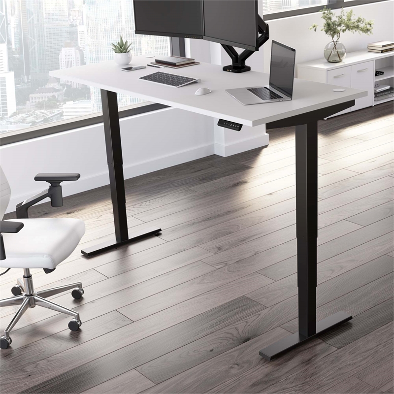 Pemberly Row 72W x 30D Height Adjustable Standing Desk - Engineered Wood