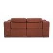 Pemberly Row Genuine Italian Leather Power Reclining Loveseat in Brown